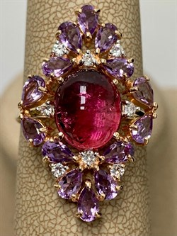 *Кольцо р.20,5 Розовый Турмалин цв Красное арт. 1793866-785 вес 7 г - фото 162074 *Кольцо р.20,5 Розовый Турмалин цв Красное арт. 1793866-785 вес 7 г - фото 162074