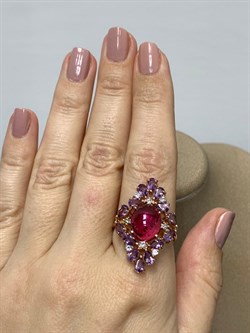 *Кольцо р.20,5 Розовый Турмалин цв Красное арт. 1793866-785 вес 7 г - фото 162076 *Кольцо р.20,5 Розовый Турмалин цв Красное арт. 1793866-785 вес 7 г - фото 162076