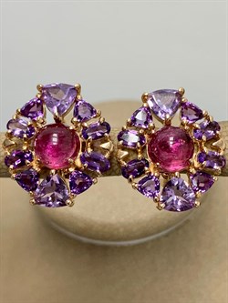 *Серьги Розовый Турмалин цв Красное арт. 2793850-300 вес 8,7 г - фото 162143 *Серьги Розовый Турмалин цв Красное арт. 2793850-300 вес 8,7 г - фото 162143