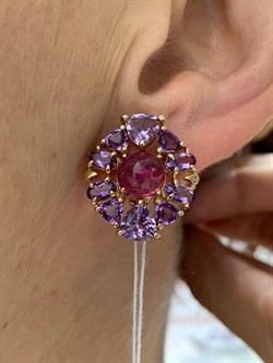 *Серьги Розовый Турмалин цв Красное арт. 2793850-300 вес 8,7 г - фото 162146 *Серьги Розовый Турмалин цв Красное арт. 2793850-300 вес 8,7 г - фото 162146