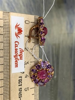 *Серьги Розовый Турмалин цв Красное арт. 2793850-300 вес 8,7 г - фото 162149 *Серьги Розовый Турмалин цв Красное арт. 2793850-300 вес 8,7 г - фото 162149