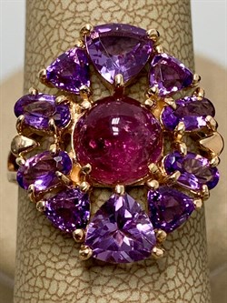 *Кольцо р.17,5 Розовый Турмалин цв Красное арт. 1793850-275 вес 5,27 г - фото 162158 *Кольцо р.17,5 Розовый Турмалин цв Красное арт. 1793850-275 вес 5,27 г - фото 162158