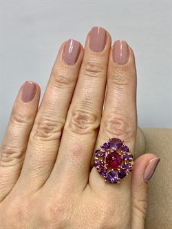 *Кольцо р.17,5 Розовый Турмалин цв Красное арт. 1793850-275 вес 5,27 г - фото 162160 *Кольцо р.17,5 Розовый Турмалин цв Красное арт. 1793850-275 вес 5,27 г - фото 162160