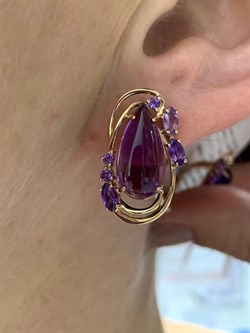 *Серьги иск Аметист цв Красное арт. 2190145-126 вес 6,49 г - фото 162180 *Серьги иск Аметист цв Красное арт. 2190145-126 вес 6,49 г - фото 162180