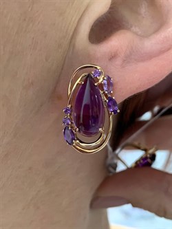 *Серьги иск Аметист цв Красное арт. 2190145-126 вес 6,49 г - фото 162181 *Серьги иск Аметист цв Красное арт. 2190145-126 вес 6,49 г - фото 162181