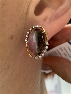 *Серьги Арбузный Турмалин цв Красное арт. 2791052-536 вес 6,39 г - фото 162228 *Серьги Арбузный Турмалин цв Красное арт. 2791052-536 вес 6,39 г - фото 162228