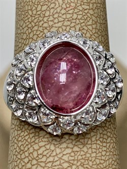 *Кольцо р.19 Розовый Турмалин цв Белое арт. 1790633-146 вес 5,86 г - фото 162238 *Кольцо р.19 Розовый Турмалин цв Белое арт. 1790633-146 вес 5,86 г - фото 162238