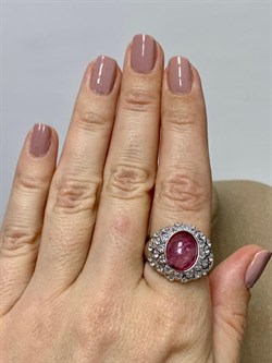 *Кольцо р.19 Розовый Турмалин цв Белое арт. 1790633-146 вес 5,86 г - фото 162239 *Кольцо р.19 Розовый Турмалин цв Белое арт. 1790633-146 вес 5,86 г - фото 162239