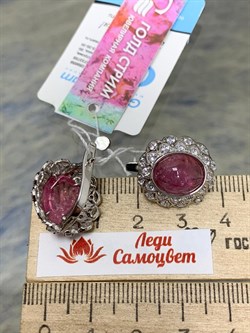 *Серьги Розовый Турмалин цв Белое арт. 2790633-661 вес 8,2 г - фото 162249 *Серьги Розовый Турмалин цв Белое арт. 2790633-661 вес 8,2 г - фото 162249