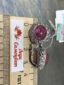 *Серьги Розовый Турмалин цв Белое арт. 2790633-661 вес 8,2 г - фото 162250 *Серьги Розовый Турмалин цв Белое арт. 2790633-661 вес 8,2 г - фото 162250