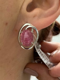 *Серьги Розовый Турмалин цв Белое арт. 2790526-614 вес 7,47 г - фото 162318 *Серьги Розовый Турмалин цв Белое арт. 2790526-614 вес 7,47 г - фото 162318