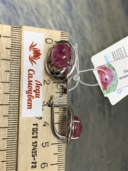 *Серьги Розовый Турмалин цв Белое арт. 2790526-614 вес 7,47 г - фото 162342 *Серьги Розовый Турмалин цв Белое арт. 2790526-614 вес 7,47 г - фото 162342