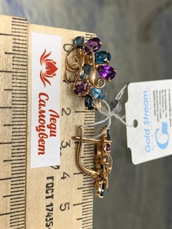 *Серьги Микс Аметист Голубой Топаз цв Красное арт. 2640035-763 вес 6,18 г - фото 162506 *Серьги Микс Аметист Голубой Топаз цв Красное арт. 2640035-763 вес 6,18 г - фото 162506