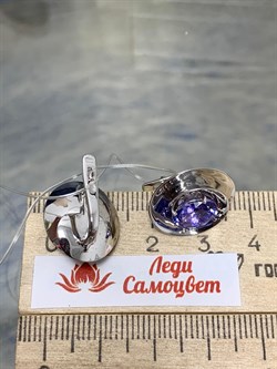 *Серьги Танзанит цв Белое арт. 2-107-353/2-31-404 (вес 6,37 г) - фото 162529