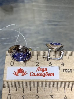 *Серьги Танзанит цв Белое арт. 2-107-353/2-31-404 (вес 6,37 г) - фото 162530