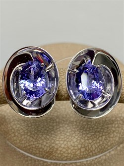 *Серьги Танзанит цв Белое арт. 2-107-353/2-31-404 (вес 6,37 г) - фото 162532