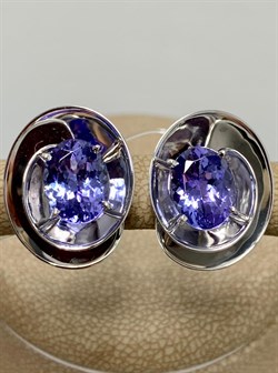 *Серьги Танзанит цв Белое арт. 2-107-353/2-31-404 (вес 6,37 г) - фото 162534