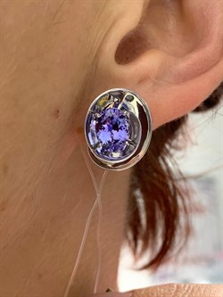 *Серьги Танзанит цв Белое арт. 2-107-353/2-31-404 (вес 6,37 г) - фото 162537