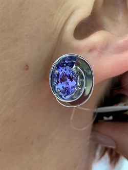 *Серьги Танзанит цв Белое арт. 2-107-353/2-31-404 (вес 6,37 г) - фото 162538