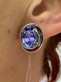 *Серьги Танзанит цв Белое арт. 2-107-353/2-31-404 (вес 6,37 г) - фото 162539