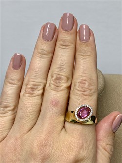 *Кольцо р.18,5 Розовый Сапфир цв Лимонное арт. 1-106-656-45-625 (вес 3,41 г) - фото 162701 *Кольцо р.18,5 Розовый Сапфир цв Лимонное арт. 1-106-656-45-625 (вес 3,41 г) - фото 162701