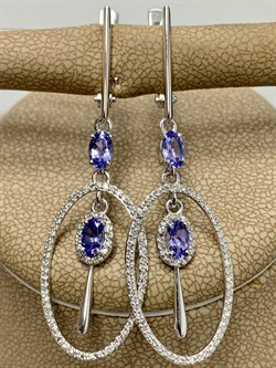 *Серьги Танзанит цв Белое арт. 2-207844-00-31-893 вес 4,74 г - фото 162740