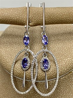 *Серьги Танзанит цв Белое арт. 2-207844-00-31-893 вес 4,74 г - фото 162742