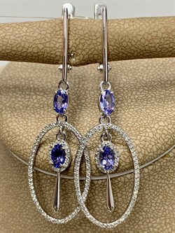 *Серьги Танзанит цв Белое арт. 2-207844-00-31-893 вес 4,74 г - фото 162743