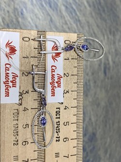 *Серьги Танзанит цв Белое арт. 2-207844-00-31-893 вес 4,74 г - фото 162748