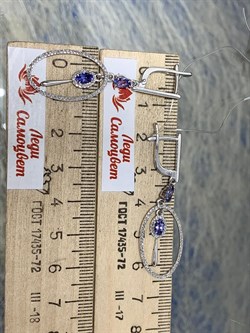 *Серьги Танзанит цв Белое арт. 2-207844-00-31-893 вес 4,74 г - фото 162749