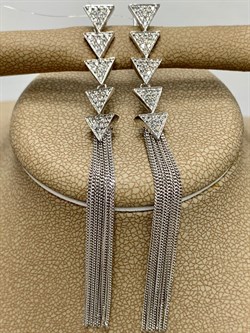 *Серьги Белый Бр цв Белое арт. 2-107-705-454 вес 6,34 г - фото 162788 *Серьги Белый Бр цв Белое арт. 2-107-705-454 вес 6,34 г - фото 162788