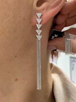 *Серьги Белый Бр цв Белое арт. 2-107-705-454 вес 6,34 г - фото 162794 *Серьги Белый Бр цв Белое арт. 2-107-705-454 вес 6,34 г - фото 162794