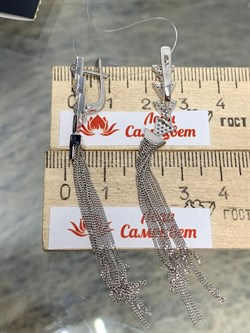 *Серьги Белый Бр цв Белое арт. 2-107-705-454 вес 6,34 г - фото 162796 *Серьги Белый Бр цв Белое арт. 2-107-705-454 вес 6,34 г - фото 162796