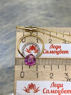 *Колье р.45-50 Розовый Сапфир цв Лимонное арт 6-360450-00-45-723 (вес 4,26 г) - фото 162824 *Колье р.45-50 Розовый Сапфир цв Лимонное арт 6-360450-00-45-723 (вес 4,26 г) - фото 162824