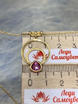 *Колье р.45-50 Розовый Сапфир цв Лимонное арт 6-360450-00-45-723 (вес 4,26 г) - фото 162826 *Колье р.45-50 Розовый Сапфир цв Лимонное арт 6-360450-00-45-723 (вес 4,26 г) - фото 162826