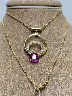 *Колье р.45-50 Розовый Сапфир цв Лимонное арт 6-360450-00-45-723 (вес 4,26 г) - фото 162829 *Колье р.45-50 Розовый Сапфир цв Лимонное арт 6-360450-00-45-723 (вес 4,26 г) - фото 162829