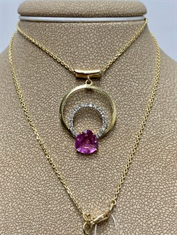 *Колье р.45-50 Розовый Сапфир цв Лимонное арт 6-360450-00-45-723 (вес 4,26 г) - фото 162830 *Колье р.45-50 Розовый Сапфир цв Лимонное арт 6-360450-00-45-723 (вес 4,26 г) - фото 162830