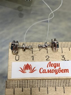 *Пусеты Голубой Топаз Лондон цв Белое арт. 2-202056-00-10-038 вес 2,88 г - фото 162859