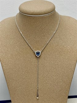 *Колье р.45-50 Голубой Топаз Лондон цв Белое арт. 6-260448-00-10-210  вес 4,42 г - фото 162877 *Колье р.45-50 Голубой Топаз Лондон цв Белое арт. 6-260448-00-10-210  вес 4,42 г - фото 162877