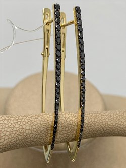 *Серьги Прищепки Черный Бриллиант цв Лимонное арт 2-308081-00-48-536 вес 6,26 г - фото 163065 *Серьги Прищепки Черный Бриллиант цв Лимонное арт 2-308081-00-48-536 вес 6,26 г - фото 163065