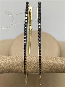 *Серьги Прищепки Черный Бриллиант цв Лимонное арт 2-308081-00-48-536 вес 6,26 г - фото 163066 *Серьги Прищепки Черный Бриллиант цв Лимонное арт 2-308081-00-48-536 вес 6,26 г - фото 163066