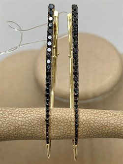 *Серьги Прищепки Черный Бриллиант цв Лимонное арт 2-308081-00-48-536 вес 6,26 г - фото 163067 *Серьги Прищепки Черный Бриллиант цв Лимонное арт 2-308081-00-48-536 вес 6,26 г - фото 163067