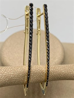 *Серьги Прищепки Черный Бриллиант цв Лимонное арт 2-308081-00-48-536 вес 6,26 г - фото 163068 *Серьги Прищепки Черный Бриллиант цв Лимонное арт 2-308081-00-48-536 вес 6,26 г - фото 163068