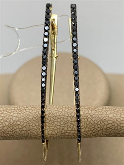 *Серьги Прищепки Черный Бриллиант цв Лимонное арт 2-308081-00-48-536 вес 6,26 г - фото 163070 *Серьги Прищепки Черный Бриллиант цв Лимонное арт 2-308081-00-48-536 вес 6,26 г - фото 163070