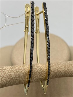 *Серьги Прищепки Черный Бриллиант цв Лимонное арт 2-308081-00-48-536 вес 6,26 г - фото 163071 *Серьги Прищепки Черный Бриллиант цв Лимонное арт 2-308081-00-48-536 вес 6,26 г - фото 163071