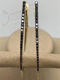 *Серьги Прищепки Черный Бриллиант цв Лимонное арт 2-308081-00-48-536 вес 6,26 г - фото 163072 *Серьги Прищепки Черный Бриллиант цв Лимонное арт 2-308081-00-48-536 вес 6,26 г - фото 163072