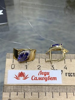 *Серьги Танзанит цв Лимонное арт. 2-107-343-31-847 вес 5,69 г - фото 163096