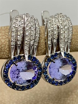 *Серьги Танзанит цв Белое арт. 2-207589-01-55-526 вес 6,13 г - фото 164014