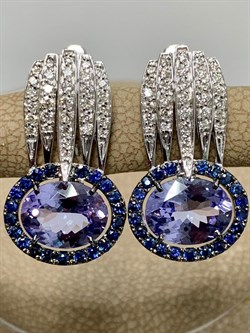 *Серьги Танзанит цв Белое арт. 2-207589-01-55-526 вес 6,13 г - фото 164015