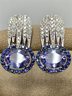 *Серьги Танзанит цв Белое арт. 2-207589-01-55-526 вес 6,13 г - фото 164016